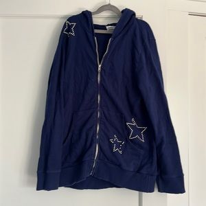 Monrow x bandier collab zip up hoodie sweatshirt